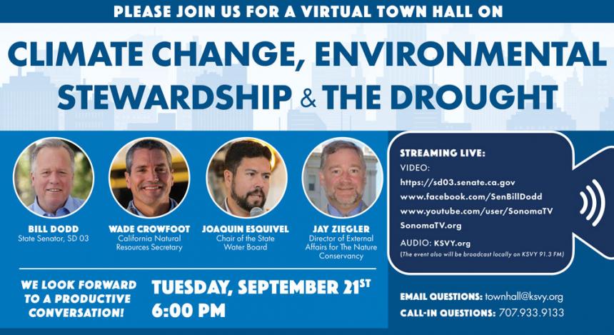 Sen. Dodd: Virtual Town Hall on Climate Change, Environmental Stewardship & the Drought