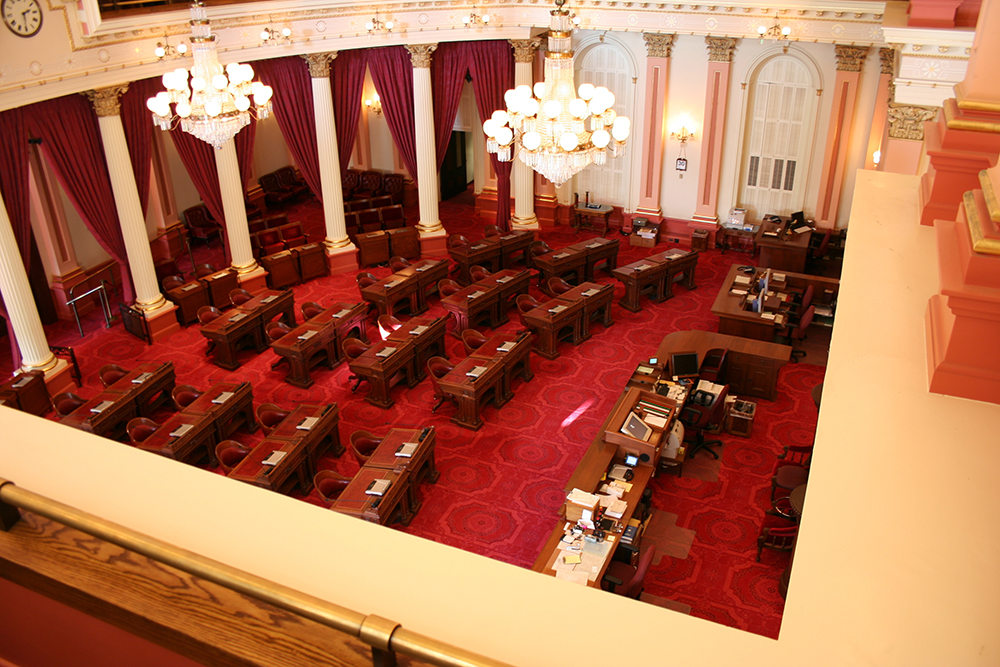 Inside the Senate Chambers of the State Capitol