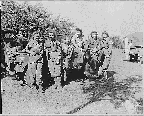 Nurses of a field hospital who arrived in France via England and Egypt after three years’ service.