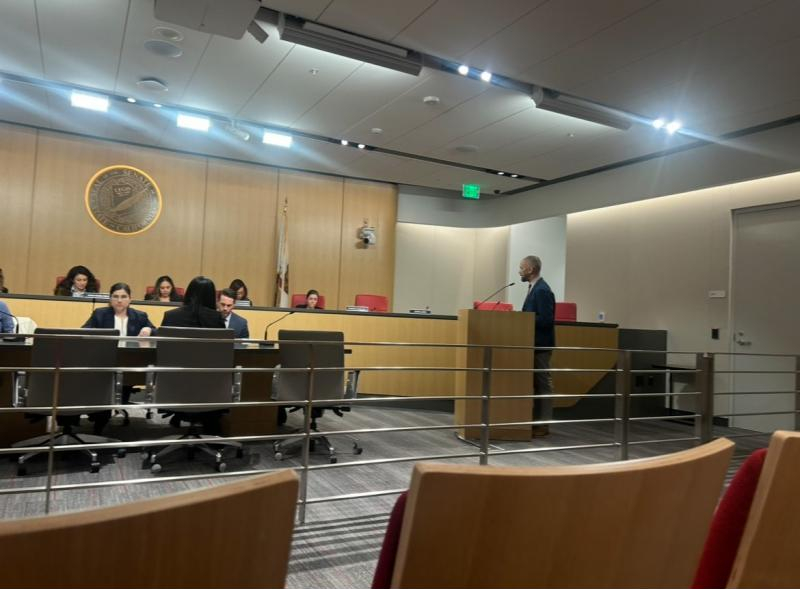 Senator Cabaldon testifies in the Education Committee on SB 640
